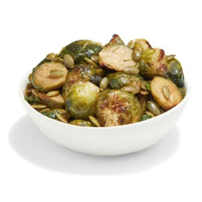 Cider-Roasted Brussels Sprouts with Pepitas (V)