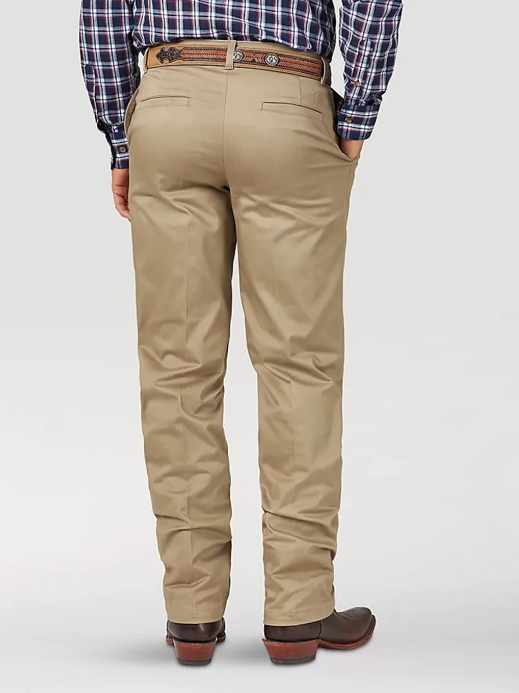 Men's Wrangler Casuals® Flat Front Relaxed Fit Pants Khaki