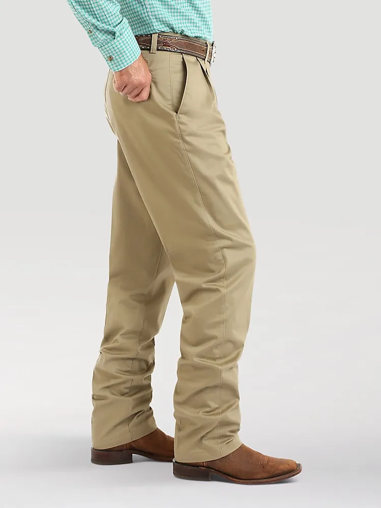 Men's Wrangler Casuals® Pleated Front Relaxed Fit Pants Khaki