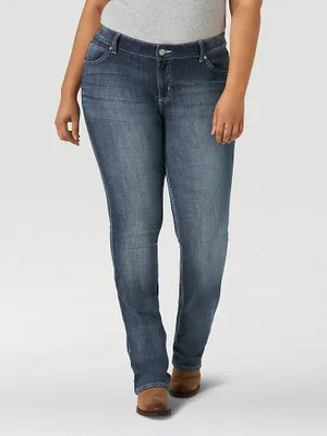 Women's Straight Leg Jean (Plus) MS Wash