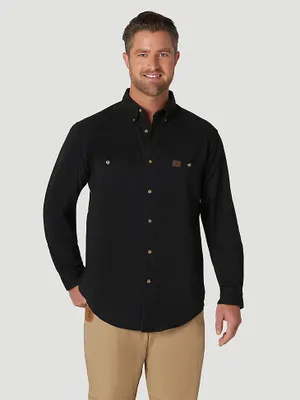 Wrangler® RIGGS Workwear® Long Sleeve Button Down Solid Twill Work Shirt
