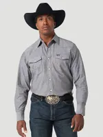 Men's Cowboy Cut Work Chambray Long Sleeve Western Snap Shirt Moonless Night