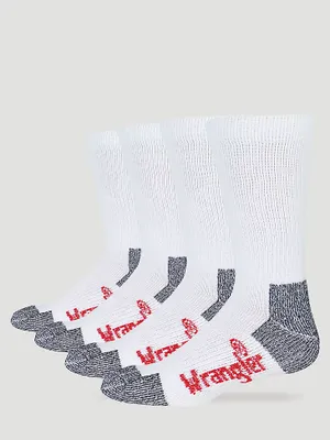 Men's Wrangler® Ultra-Dri Work Socks (4-Pack) in White