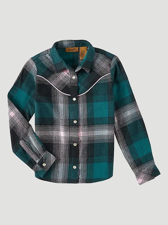 Women's Essential Long Sleeve Flannel Plaid Western Snap Shirt