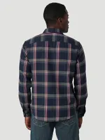 Men's Epic Soft Brushed Flannel Plaid Shirt Dark Sapphire