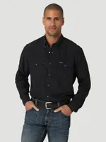 Men's Wrangler Performance Snap Long Sleeve Solid Shirt Stretch Limo