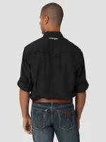 Men's Wrangler Performance Snap Long Sleeve Solid Shirt Stretch Limo