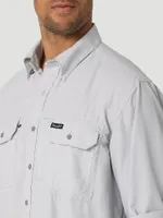 Men's Wrangler Performance Button Front Long Sleeve Solid Shirt High Rise