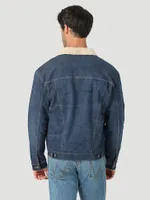 Men's Wrangler® Sherpa Lined Denim Jacket Dark Indigo