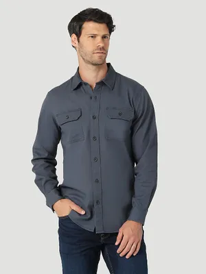 Men's Wrangler® Long Sleeve Twill/Denim Shirt Ombre Blue
