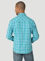 Men's Wrangler Retro® Long Sleeve Sawtooth Snap Pocket Western Shirt Teal Blue