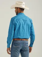 Men's 20X® Competition Advanced Comfort Long Sleeve Western Snap Print Shirt Azul