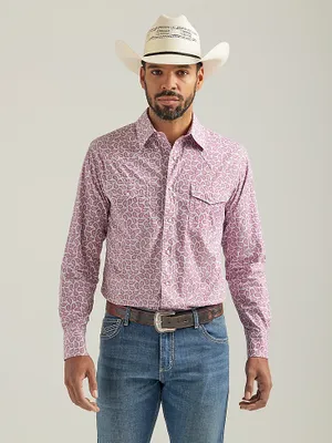 Men's 20X® Competition Advanced Comfort Long Sleeve Western Snap Print Shirt Pink Paisley