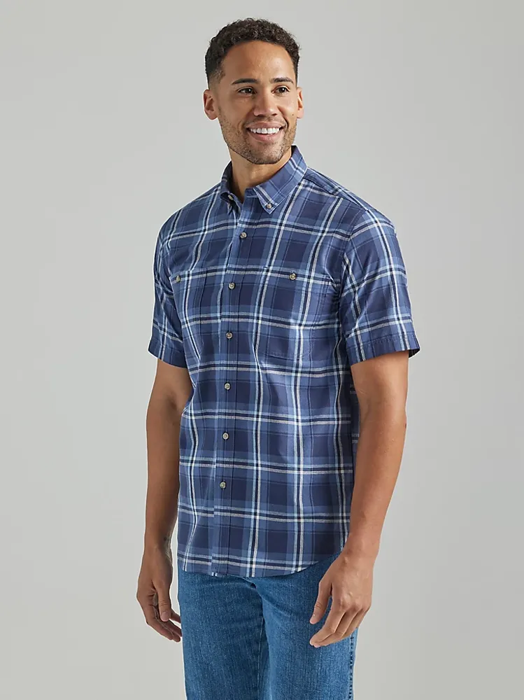 Wrangler Rugged Wear® Long Sleeve Wrinkle Resist Plaid Button-Down Shirt