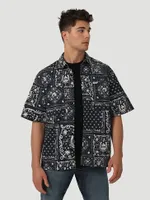 Men's Printed Woven Shirt Dark Sapphire