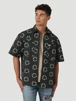 Men's Printed Woven Shirt Pirate Black