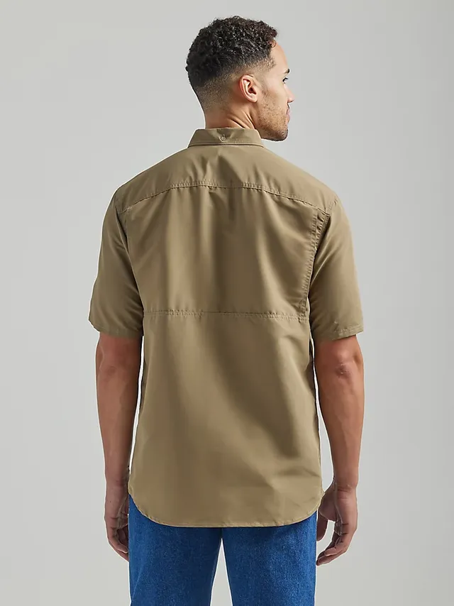 Wrangler® RIGGS Workwear® Long Sleeve Button Down Solid Twill Work Shirt  Khaki