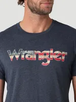Wrangler®American Flag Kabel T-Shirt Navy Heather