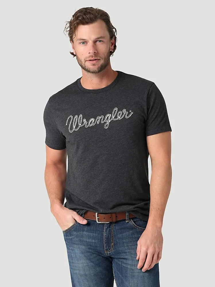 Men's Wrangler® Rope Logo T-Shirt Caviar Heather