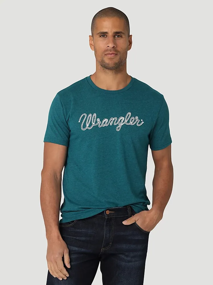 Men's Wrangler® Rope Logo T-Shirt Cyan Heather