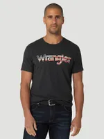 Wrangler®American Flag Kabel T-Shirt Caviar Heather