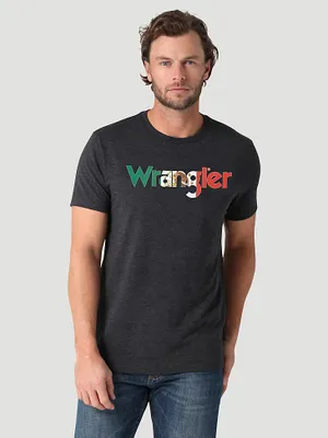 Wrangler Mexico Flag Kabel T-Shirt Caviar Heather