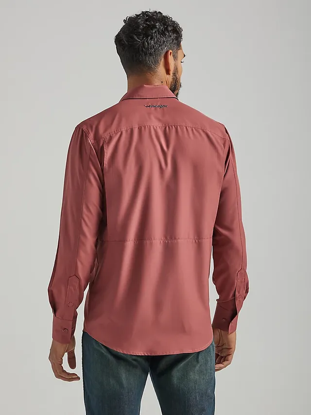 Men's Wrangler Performance Snap Long Sleeve Solid Shirt