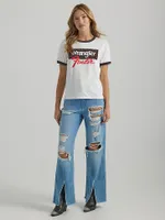 Fender Womens Relaxed Ringer Tee:Faded Black:XS