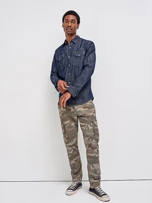 Men's Wrangler® Flex Tapered Cargo Pant Brown Jungle Camo