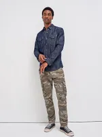 Men's Wrangler® Flex Tapered Cargo Pant Brown Jungle Camo