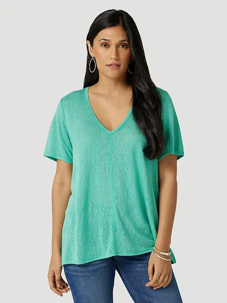 Women's Wrangler Slub Circle Hem Tee Green