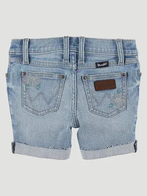 Girl's Cuffed Raw Hem Denim Shorts Devon