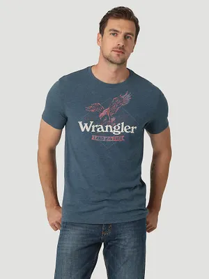 Wrangler Eagle Land of the Free T-Shirt Midnight Navy