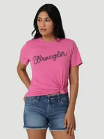 Women's Wrangler Retro® Short Sleeve Slim Fit Rope Logo T-Shirt Ibis Rose