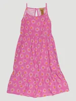 Girl's Sunflower Maxi Tank Dress Pink