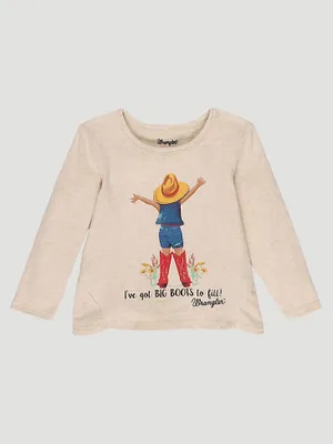Baby Girl's Long Sleeve Boots to Fill Graphic Tee Oatmeal Heather