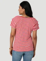 Women's Essential Flutter Shoulder Top Red