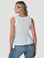 Women's Essential Ruffle Hem Tank Blue Opal