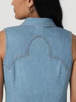 Women's Wrangler Embellished Denim Sleeveless Top