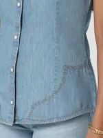 Women's Wrangler Embellished Denim Sleeveless Top