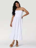 Women's Wrangler Retro Americana Strapless Corset Dress Bright White