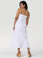 Women's Wrangler Retro Americana Strapless Corset Dress Bright White