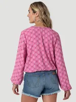 Women's Wrangler Retro Surplice Top Pink