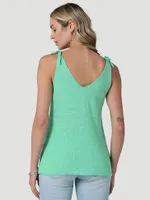 Women's Wrangler Tie Shoulder Sweater Tank Green