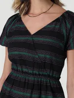 Women's Wrangler Striped Dobby Mini Dress Black Stripes