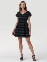 Women's Wrangler Striped Dobby Mini Dress Black Stripes