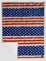 Wrangler Stars & Stripes American Flag Sherpa Fleece Throw Blanket in Multi