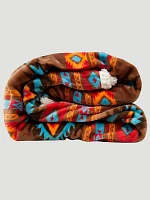 Wrangler Southwestern Horizon Sherpa Fleece Throw Blanket:Multi:ONE SIZE