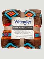 Wrangler Southwestern Horizon Sherpa Fleece Throw Blanket:Multi:ONE SIZE