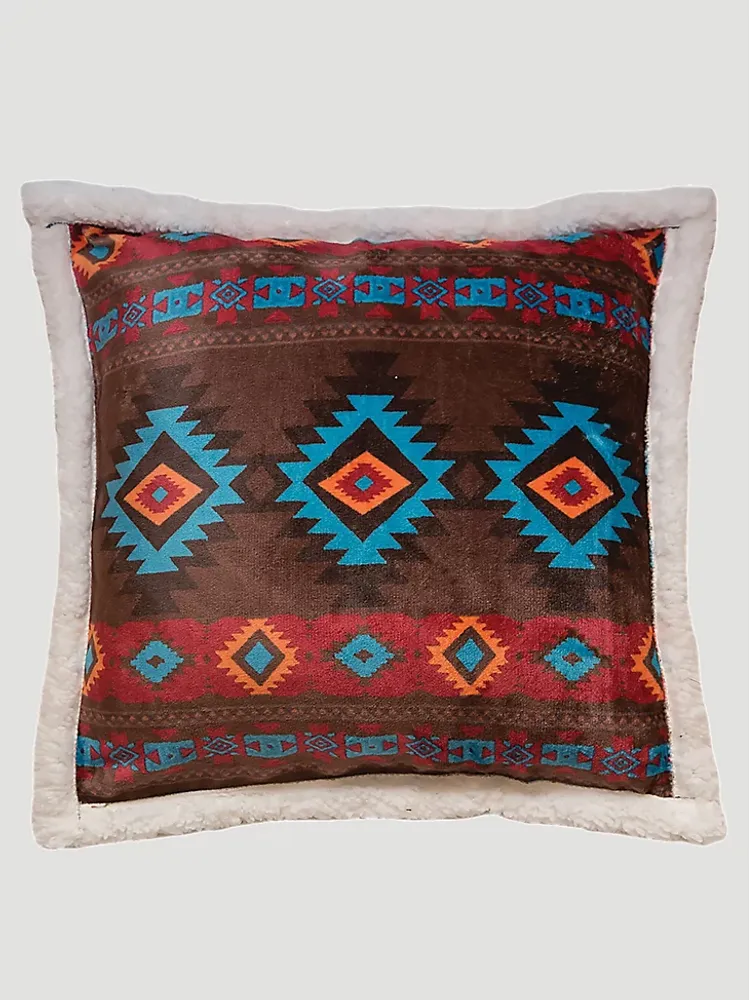 Wrangler Southwestern Horizon Sherpa Plush Throw Pillow:Multi:ONE SIZE